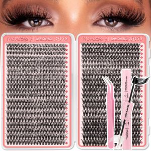Lash Clusters Kit-800PCS DIY Eyelash Extension Kit with Bond & Seal 30D/40D C Curl Cluster Lashes 8–16mm Reusable Wispy Natural False Eyelashes with Tweezers