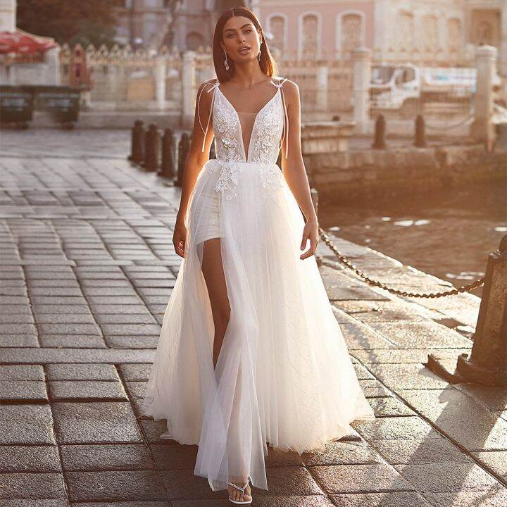 Lace civil wedding sales dress