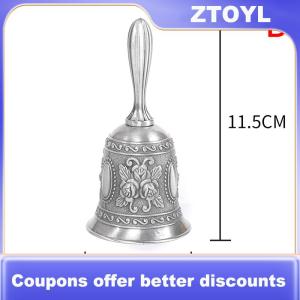 【ZTOYL】 Retro Metalen Tone Hand Bell Hand Held Craft Bruiloft Decoratie Alarm Bell