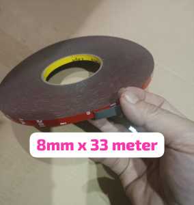 LEM BOLAK BALIK DOUBLE TAPE ISOLASI BOLAK BALIK  MODEL 3M MERAH 0.8MM X 33M KWALITAS GARANSI