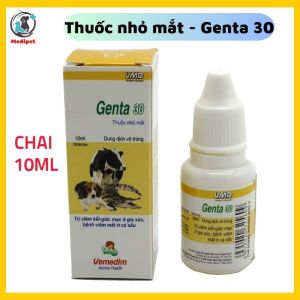 Dung dịch nhỏ mắt cho chó mèo Genta 30 Vemedim giúp hỗ trợ các vấn đề về mắt cho thú cưng chai 10ml - Medipet