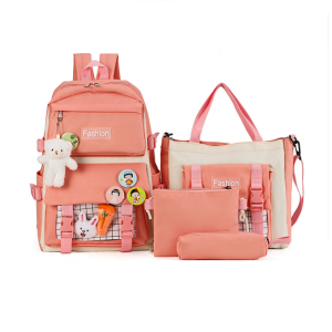 Womens Bags 4 in 1 Backpack Fashion Backpacks Cute Trend High School Bag Set With Gift School Supplies