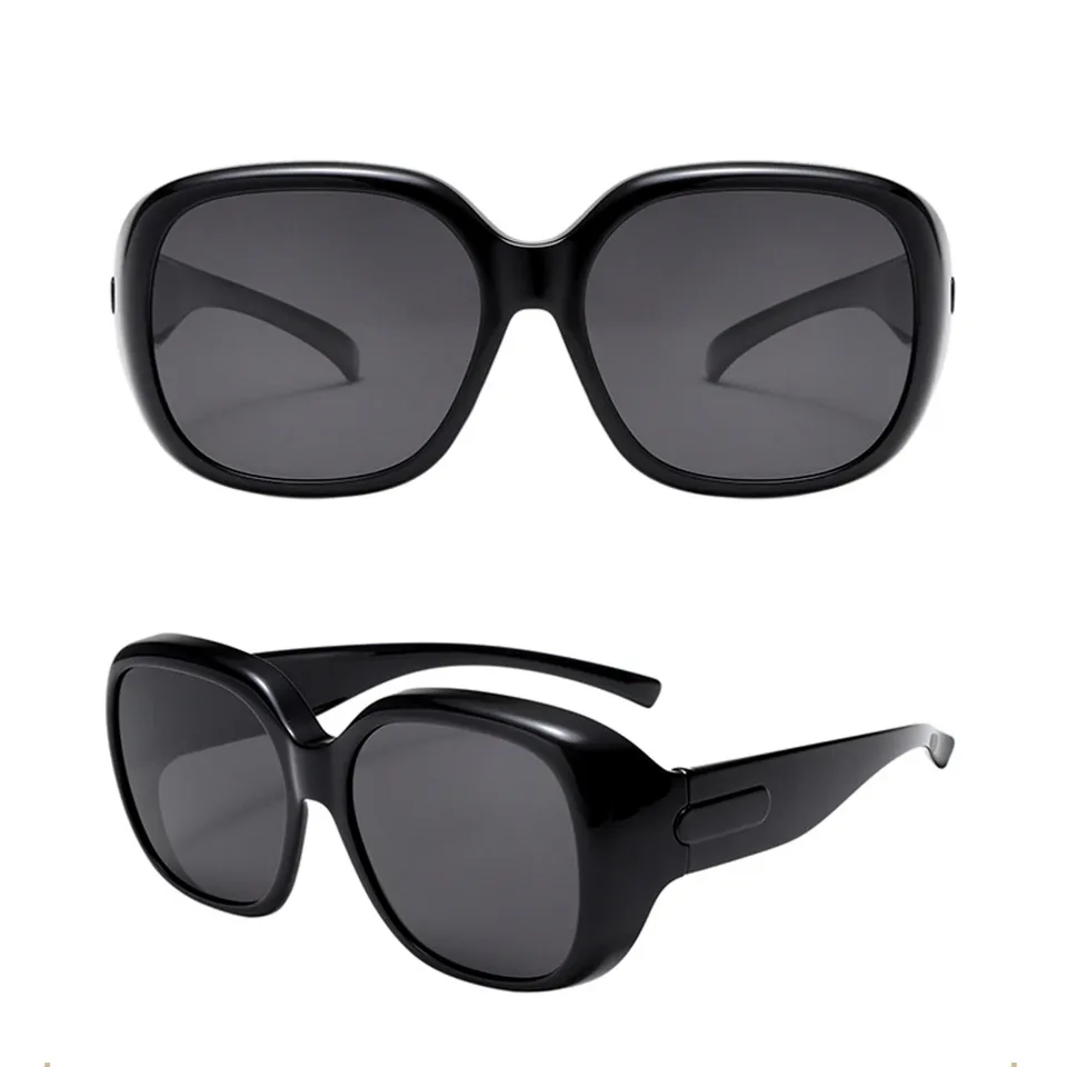 Bazlee Oversized Polarized Fit Over Sunglasses For Women Men Wear Over  Glasses With Large Square Frame Fishing Driving
