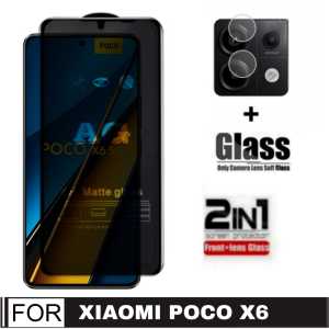 Promo Paket 2 in 1 Tempered Glass Xiaomi Poco X6 5G / Poco X6 Pro 5G / Poco M6 Pro 4G 2024 Anti Gores Layar AG Matte + Lensa Kamera