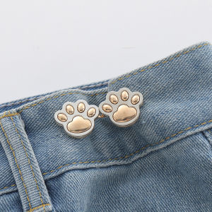 Nexlent Cute Cat Paw Waist Buckle Pants Waist Button Adjustable Detachable Fixed Snap Fastener 1set