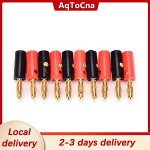 [COD] AqToCna Ship within 24 hours 10pcs lot audio speaker screw banana gold plate plugs connectors 4mm
