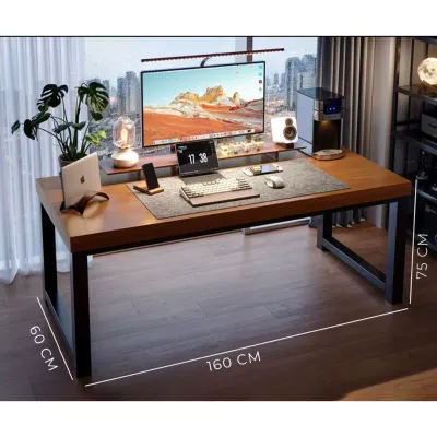 Bàn làm việc khung sắt chữ U gỗ dày 34mm thương hiệu NUNKI - SM166