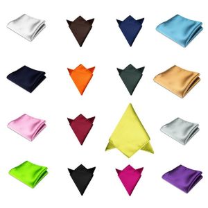 HENLI Formal Handmade Suit Satin Plain Solid Formal Suit Hanky Men Plain Square Solid Hanky Pocket Square Handkerchief Silk