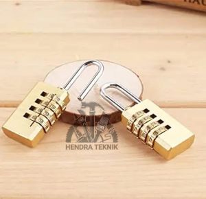 GEMBOK KOPER NOMOR 20MM GEMBOK TRAVEL ANGKA 4 KOMBINASI KUNINGAN KUNCI GANTUNG TEMBAGA