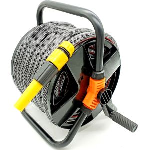 Garden Hose Reel Set Outdoor Handle/wall-mounted High Pressure Car Wash Irrigation Tool Spray Head 20M {SG Store}