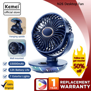 Rechargeable Mini Fan Clip Fan 180° Adjustable Fan Timing LED Screen 7 Colorful Lights Portable Intelligent Fan