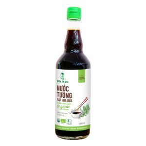 Nước tương mật hoa dừa Organic Sokfarm dòng ít muối (nắp xanh)