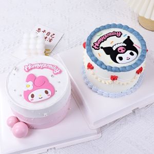 High Quality 3D Soft Clay Cake Toppers: Sanrio Kuromi & Melody Cinnamoroll Cartoon Doll Birthday Cake Decoration