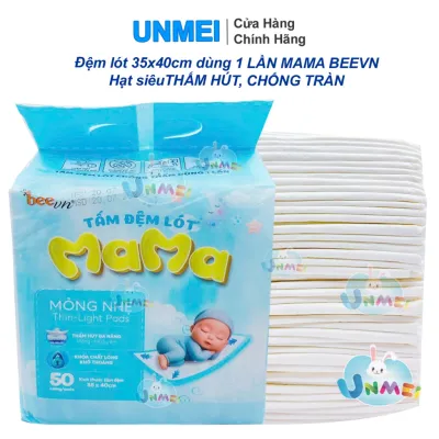Miếng Lót Chống Thấm MAMA 35X40cm Tấm Đệm Lót Thay Tã Dùng 1 Lần Mỏng Nhẹ Thấm Hút Tốt Dùng Bé Sơ Sinh