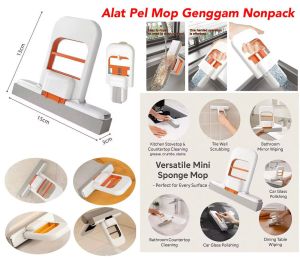 Alat Pel Mini Mop serbaguna untuk membersihkan meja jendela kaca atau permukaan lainnya