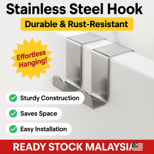 HOME BEST 1pc 4.5cm Stainless Steel Magic Z Hook Organizer Door Back Hanging Hanger Hooks Coat Baju Kitchen Bathroom Improvement Tahan Karat Cangkuk Pintu Bekalan Bilik Mandi Dual-Tujuan Cangkuk Z Bentuk Perak Penyimpanan Dapur penyangkut Rumah FZ1-0150