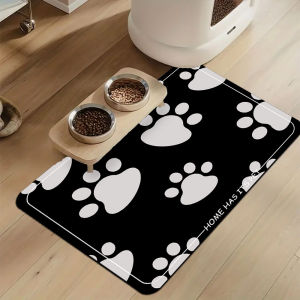 1pc black Dog Cat Bowl Mat Pet Feeding Mat Pet Dining Tray Mat Absorbent Pet Quick Dry Absorbent pad