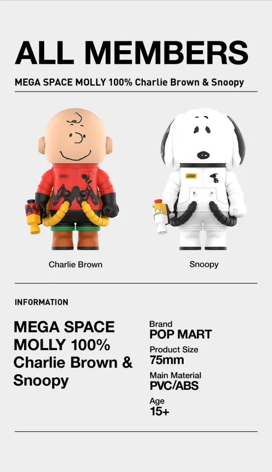 POP MART MEGA SPACE MOLLY 100% Charlie Brown & Snoopy