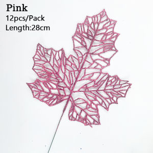 12pcs Christmas Tree Decoration Leaves Maple Christmas Tree Leaves Artificial Flower Decoration