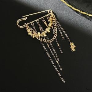 [COD] Buin Creative Beaded Heart Shaped Tassel Metal Brooches Adjusting The Pant Legs Belt Safety Pin Versatile Clothing Decor