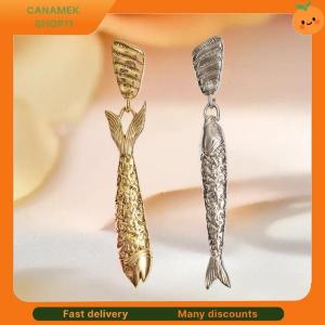 ❣️❣️❣️ Titanium Steel Small Fish Earrings Retro Artistic Style Long Earrings Stainless Steel Gold-plated Color Preserving Jewelry