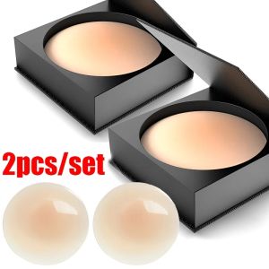2pcs Women Reusable Invisible Breast StickersSelf Adhesive Nipple PadBreast Chest Bra StickerSilicone Boob Tape Bra Pads