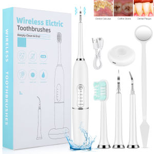 Electric Toothbrush Dental Tartar Remover Tooth Scaler Stain Removal With Freebies Heads 5 Modes Tooth Care Whiten Teething USB Charging