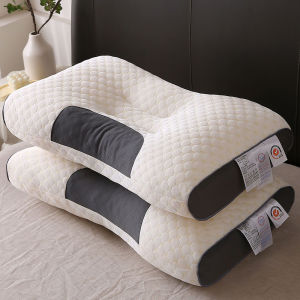 Knitted Cotton Pillow Core Ergonomic Cervical Support Sleep Aid Pillow For Adults Household Dormitory Students