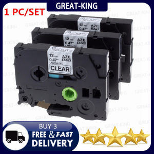 1PC/PACK TZ TZe 131 Label Tape 12mm x 8m Black on Clear Standard Laminated Labels Replacement for Brother P-Touch Label Maker TZ-131 TZe-131 PT-1000 PT-E300 PT-D600 PT-P700 PT-1080 PT-2430PC (1/2" x 26.2ft) - intl