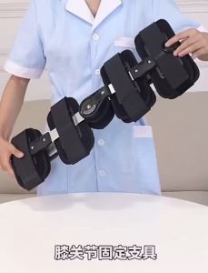 Leg brace/Knee Brace Adjustable ROM Stabilizer Knee Brace Adjustable Hinged Leg Universal Support Height adjustable Velcro t-scope Adjustable Knee Joint Brace Surgical Fixation Stabilization Fracture Ankle Support Adjustable knee brace