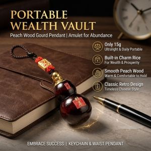 Lucky Keychain Feng Shui Keychain Wealth Gourd Charm for Good Luck and Prosperity