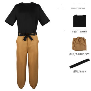 Anime Jujutsu Kaisen Cosplay Fushiguro Toji Cosplay Costume Outfit Uniform Top Pant Belt Halloween Carnival Suit