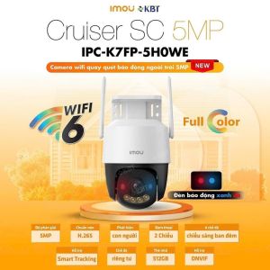 Camera wifi Imou K7FP Độ Phân Giản 5Mp-Ban đêm có màu- Quay 360 độ- Loa Mic ghi âm Tiêu Chuẩn Ngoài Trời. hàng chính hãng