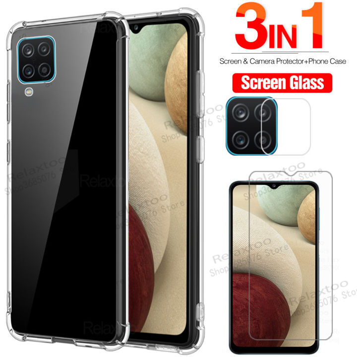 3in1 phone case for samsun galaxy a12 A22 5G A22 4G Tempered
