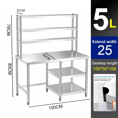 BMZAR Heavy Duty Stainless Steel Kitchen Work Table with 2 Tier Storage Rack Easy to Assemble for Food Prep and Cooking