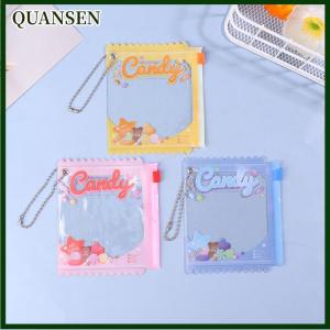 QUANSEN Cartoon Transparent PVC Dustproof Storage Bags Doll Display Bag With Keyring Mini Mystery Box Dolls Organizer Pouches