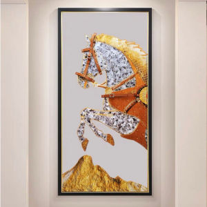 fine horse Handmade three-dimensional physical painting high-end decorative painting atmospheric corridor aisle wall painting