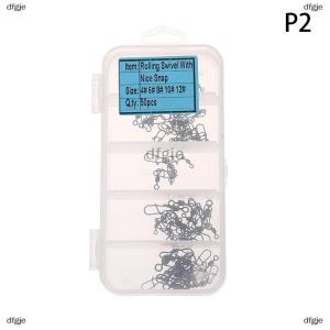 [COD] dfgje 100 cái hộp thép không gỉ câu cá nối pin 4 #6 #8 #10 #12 # mang cán xoay với Snap fishhook thu hút phụ kiện