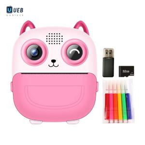 Ueblock✈ 6 In 1 Cute Digital Camera Dual-Lens Thermal Print Camera Type-C Rechargeable HD Photo Printing Camera Christmas Birthday Gifts