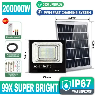 ECHO 200000W Solar Light Outdoor Waterproof BUY 1 TAKE 1 LED Light Solar Flood Light Street Lamp