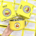 Bát Ăn Mì Có Nắp 2 Lớp Lõi Inox Giữ Nhiệt Lớp Ngoài Nhựa Cách Nhiệt In Hình Dễ Thương Có Quai Cầm Cao Cấp - Bát úp mỳ / Ca Đựng Mì / Bát Ăn Mì - Bát Ăn Cơm Kèm Nắp Đậy. 