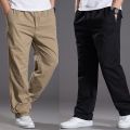 Men's Cotton Pants Loose Straight Cut Work Jogger Pant  Seluar Slack Lelaki Casual Cargo Trousers. 