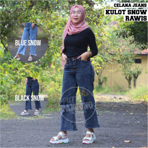 Highwaish Celana Jeans Kulot Rawis Snow Premium