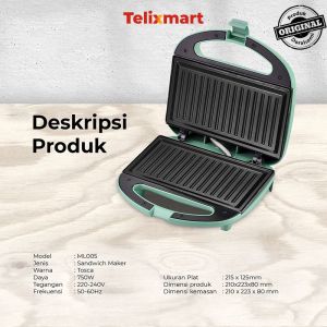 DoraHomi Sandwich Maker Portable Toaster Alat Pemanggang Roti Bakar Kaki Anti Geser Cepat Panas