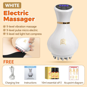 [SG STOCK]Smart Electric Meridian Heat Massager Cupping&Scraping Device/Wireless Massager Cupping Device 电动经络刷按摩器