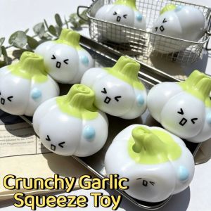 LZHDP MALL Sound Effects Garlic Squeeze Toy Crunchy Building Blocks Realistic Food Pinch Novelty Hand Relax Crackling Garlic Squishy Toy Office Desk Toy