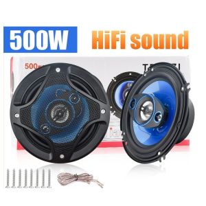 2pcs 500W Dual Cone Professional Car Speaker PAIR 6 inches Stereo Full Range Frequency Hifi Speakers