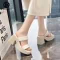 BRONSKI Sandals For Women With Heels Block Heels High Heels For Women 7CM. 