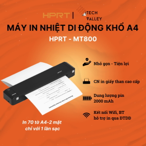 Máy in giấy A4 HPRT- MT800 in nhanh độ phân giải cao thiết kế nhỏ gọn dung lượng pin cao