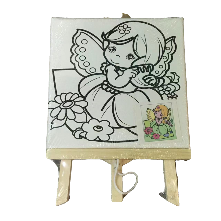 Canvas Paint Set 20cm X 20cm with Paint Tools DIY Painting Kit with Pre ...